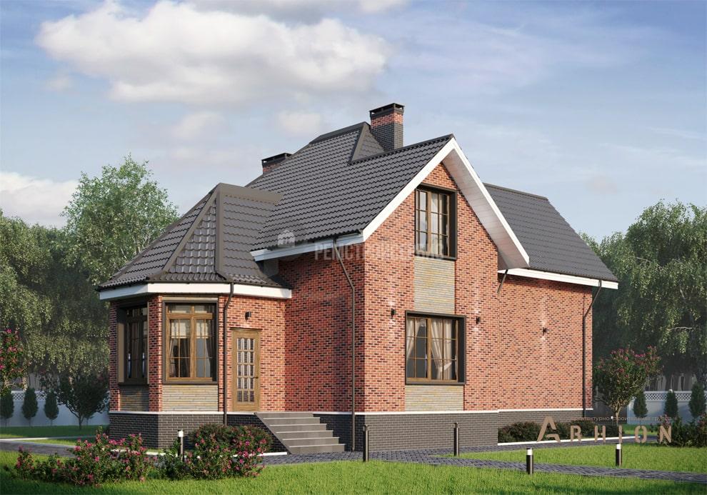 3. Проект одноэтажного дома в европейском стиле с многоскатной кровлей, t-33-01, площадью - 150 кв c мансардой